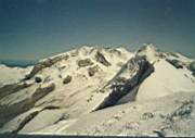 Panorama sul gruppo del rosa dalla vetta del breithorn